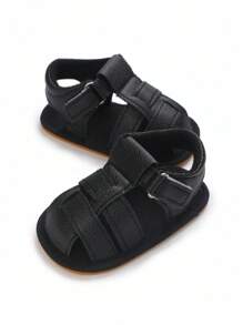 Classic Infant Summer Sandals, 0-1 Year Old Toddler Walking Shoes - Black - View 4