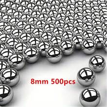 Easytoday 500pcs 6/7/8mm Slingshot Hunting Archery Ball High Carbon Steel Ball Precision Polished Quenched