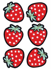 8 st röda jordgubbslappar, personliga gör-det-själv-kläder, stryk-på-broderi, sömnadslappar, dekorativa applikationer för kläder, skor, väskor, sommar, skola - Multifärgad - Visa 7