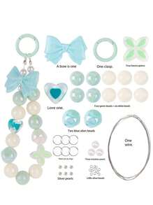 随机混珠散珠亚克力水滴透明珠DIY儿童头饰手机链材料包 - 彩色 - 查看 16