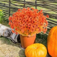 20 Bundles Artificial Flowers For Outdoor Faux Flowers No Fade Fake Plastic Plants Garden Porch Window Box Decorating (Pink)