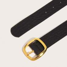 1/2/3pcs Square Buckle Belt, Minimalist American Retro Decorative Skirt Waistband, Suit, Stone Texture, Subculture, Black Pants Belt - Multicolor - View 8