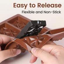 Pyramid Shaped Thick Silicone Chocolate/Protein Bar Mold, Non-Stick For Candies, Wax Melts - Chocolate Brown - View 6
