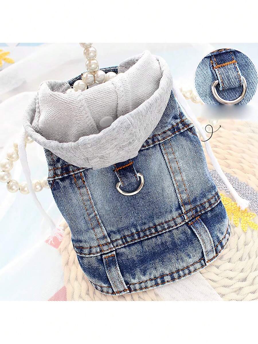 1pc New Hooded Harness Vest, Suitable For Small Dogs Like Poodle, Bichon Frise, Teddy, Spring/Autumn Pet Clothes