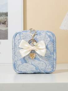 1x Cute Bow Pearl Bag Pendant + Lace Embroidery Square Bag, Bag Accessory Faux Pearl Keychain, Cute Faux Pearl Beaded Bracelet Keychain, Retro Charm Wallet Bag Backpack Car Charm For Women And Girls, Ribbon Pearl Pendant Suitable As A Gift For Friends And Relatives - Multicolor - View 11