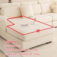 1pc Plush Jacquard Anti-Slip Sofa Seat Cushion Cover, Waterproof, Soft & Skin-Friendly, Pet-Proof, Elastic Sofa Slipcover, Suitable For L-Shaped Combination Sofa And 1/2/3/4 Seat Sofa, All Season