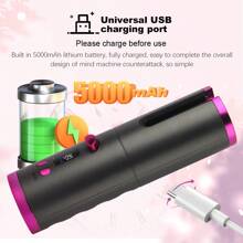 1pc USB Rechargeable Portable Wireless Electric Curling Iron, Auto-Rotating Curling Wand, 2-In-1 Curling & Straightening Iron, Mini Home Automatic Styling Hair Curler, Gift For Holiday, Multi-Color Available