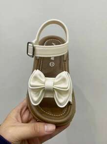 可爱蝴蝶结女童 PVC 凉鞋 - 舒适防滑，非常适合夏季