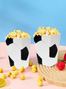 10/12/24 Pcs Sports Soccer Party Popcorn Boxes Popcorn Bags Buckets Container Holder Sport Party Favors For Sport Supplies Decorations