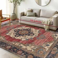 Vintage Floral Pattern Crystal Velvet Doorway Mat, 700G/SQM, 5MM Thickness, Suitable For Bedroom, Living Room, Kitchen, Study, Bathroom