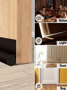 1 件节能皮革门密封条 - 门下挡风条，可调节门挡风条密封条，用于阻挡噪音，节能门扫，适用于内门和外门，易于安装，可切割长度，阻挡冷空气、灰尘和昆虫，适用于缝隙，强力粘合钩环闭合。 - 彩色 - 查看 6