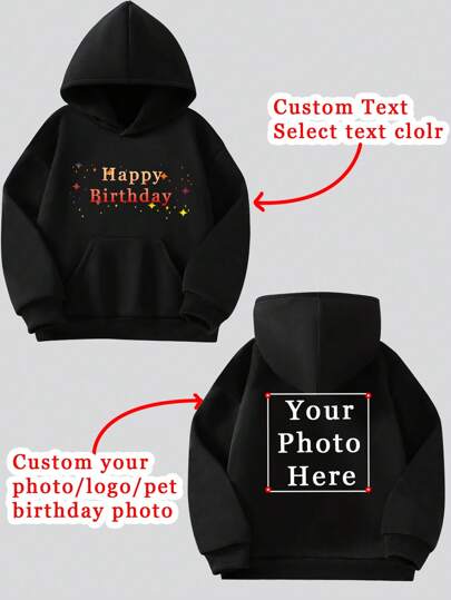 Personalized Custom Hoodies For Kids, Girls, And Boys - Add Your Own Text And Pictures (Family Photos/Selfies/Pet Photos/Friends Photos/Party Photos) To Design Your Own Personalized Printed Hoodies. Perfect For Baby/Couple/Family/Pet Photos, Anniversaries, Valentine's Day, Christmas, Thanksgiving, New Year's Designs, Party Costumes, Birthday Gifts, Halloween Costumes, And Christmas Costumes.