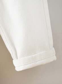 1pc Baby Boy Versatile Casual Simple Streetwear Outdoor Denim Pants - White - View 5