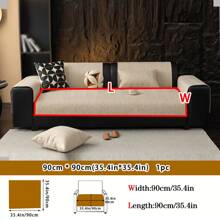 1pc All-Season Linen-Like Sofa Cushion Cover, Style Pet-Friendly Anti-Dirty Anti-Slip Sofa Slipcover, Scratch Resistant For L-Shaped Combo Sofa And 1/2/3/4 Seat Sofa (Sold Individually), Spring/Autumn
