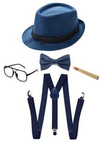 D EXCEED 5 PCS 1920s Costume Accessories Set For Women And Man Great Gatsby Party Hat Bowknot Prop Glasses Shoulder Strap Decoration Dance Party Halloween Holiday Decoration Gifts ﻿ Prom - Multicolor - View 17