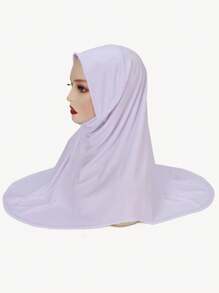 قطعة واحدة وشاح إسلامي محجبة لون سادة للنساء ، أوشحة طويلة لفة الرأس حجاب - متعدد الألوان - مشاهدة 11