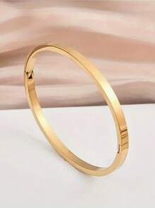 1pc Fashion Versatile Stainless Steel Glossy Ladies Bracelet Couple Bracelet Suitable For Men And Women Daily Wear Holiday Dating Gift Jewelry - 1 Glossy Bracelet - View 10