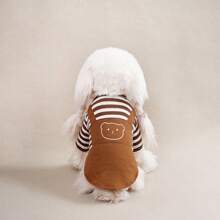 1 件宠物背带裤，可爱熊设计，适合博美犬、贵宾犬、斗牛犬等小型犬，室内外休闲装，适合春季、秋季、冬季、夏季 - 棕色 - 查看 2