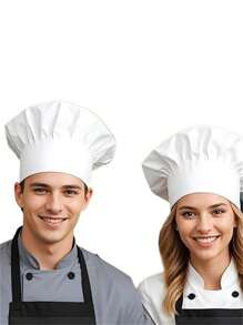 2pcs Adult Adjustable Elastic Chef Hat, Baking Kitchen Cooking Chef Cap