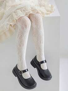 1pc Girls Comfortable And Breathable Vertical Striped Lolita Fishnet Tights, Suitable For Fashion, Daily Wear, Dance, Party - Multicolor - View 25