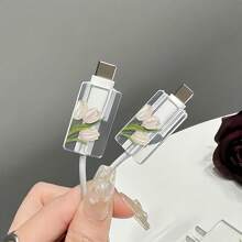 兼容16 Pro Max Daisy苹果充电器保护壳，高端15 Pro 30W快速充电适配器头保护套，可爱13数据线绕线绳防断兼容 14线缆保护套 - 彩色 - 查看 4