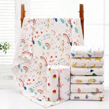 Cotton Baby Bath Towel Boys Girls Towel Blanket For Newborn Baby Bathrobe 4 Layers Gauze Washcloth Infant Swaddle - White - View 2