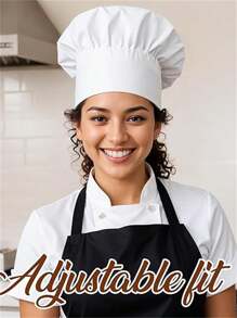 2pcs Adult Adjustable Elastic Chef Hat, Baking Kitchen Cooking Chef Cap