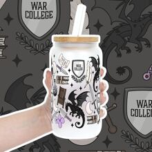 Sip Sip Hooray Sip Sip Hooray War College Cup With Lid And Straw, Fantasy Book Cup, Gift For Book Lover, Bookish Cup,