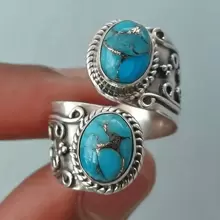 1pc Stylish Unique Bohemian Retro Design Ring - Antique Silver - View 1