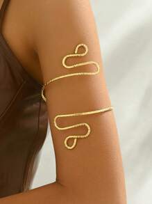 1 pieza Brazalete ancho de mujer con diseño geométrico exagerado de serpiente