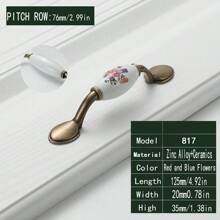 1 件陶瓷 + 锌合金橱柜门抽屉拉手，复古欧式风格多种设计抽屉拉手，适用于儿童房、厨柜、衣柜、柜门、梳妆台、美式家具