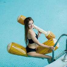 2 Set Inflatable Floating Row Set Inflatable Wooden Stick Floating Row Set For Adults - Perfect For Pool Parties & Beach Fun, PVC Material, Pool Floats, Beach Essentials, Beach Accessories