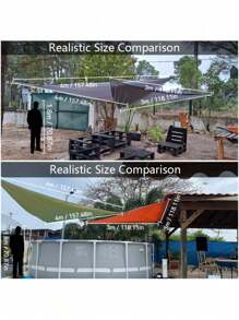 Tenda triangolare da esterno, telo parasole per patio/balcone, gazebo pieghevole rivestito in argento, adatto per terrazzo/cortile/ponte/giardino/eventi all''aperto