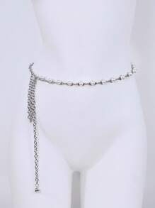 DIY Crystal Chain With Pearl Decor Waist Belt, Straps & Shoulder Strap For Dresses, Luxury Elegant Fashion Accessory' - Multicolor - View 2