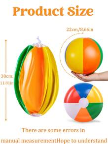 2 piezas/1 pieza Pelota de playa arcoíris (aprox. 30 cm) Juegos de agua de verano, suministros para fiesta de cumpleaños/ Pelota de playa inflable, decoración y accesorios para fiesta con tema tropical hawaiano, colores arcoíris clásicos