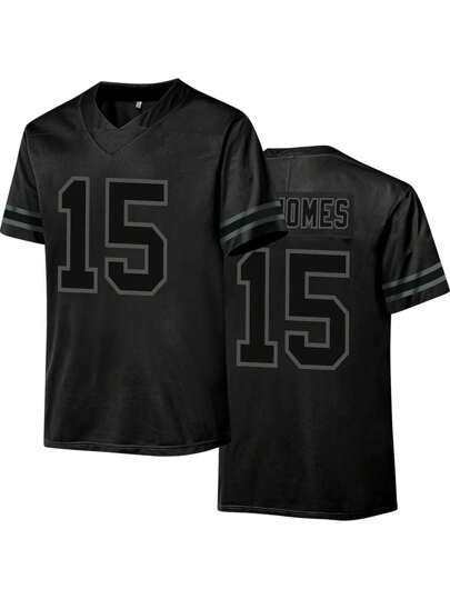 SHEINブラック アメリカンフットボールシャツ 01 スポーツ