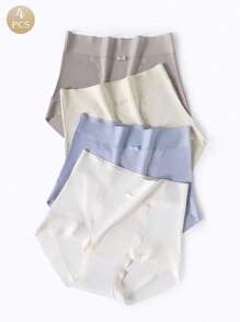4 件装女士高腰舒适内裤 - 彩色 - 查看 1
