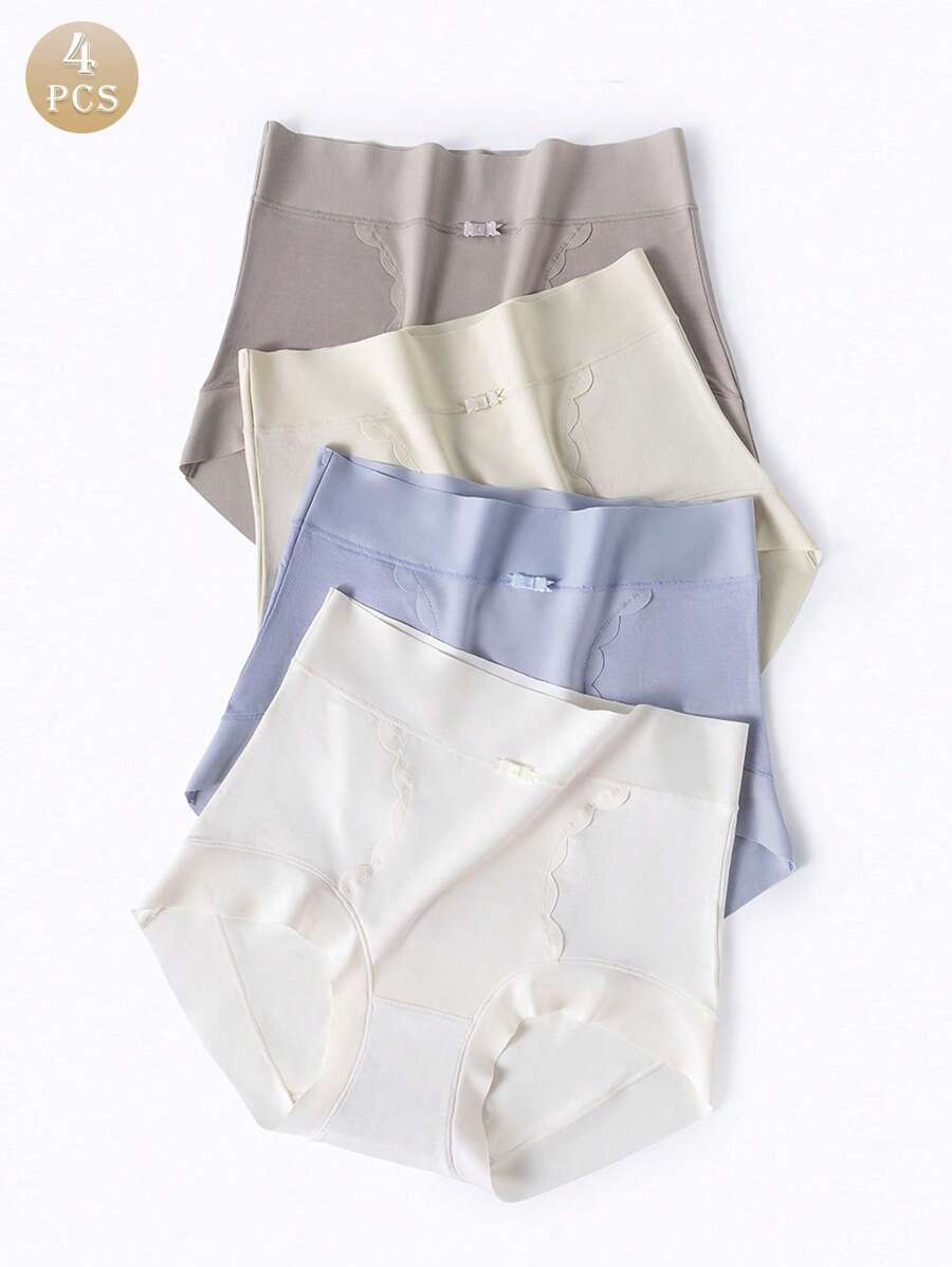 4 件装女士高腰舒适内裤 - 彩色 - 查看 1