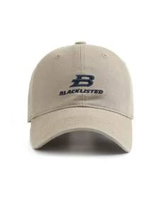 1 pezzo Cappellino da baseball classico con ricamo della lettera B, stile da strada versatile e protezione solare, regolabile e confortevole, unisex