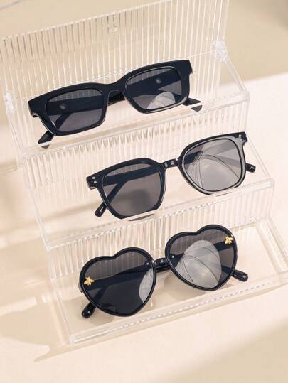 1 件/3 件欧美复古方框时尚眼镜，时尚独特的三角形眼镜