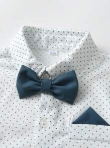 BOARNSEORL Outfit da gentiluomo per bambini maschi, include camicia a maniche lunghe con fiocco, pantaloni con bretelle e cappello, adatto per feste di compleanno, eventi formali, matrimoni, battesimi, occasioni festive