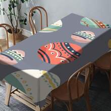 1pc Easter Tablecloth With Rabbit & Egg Design, Suitable For Spring/Summer Decoration, Easter Gift, Indoor/Outdoor, Easter Party & Home Decor, Easter Decorations, Farmhouse Decor - Multicolor - View 27