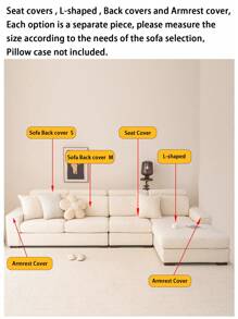 1pc Plush Jacquard Anti-Slip Sofa Seat Cushion Cover, Waterproof, Soft & Skin-Friendly, Pet-Proof, Elastic Sofa Slipcover, Suitable For L-Shaped Combination Sofa And 1/2/3/4 Seat Sofa, All Season