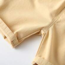 男童卡通图案松紧腰宽松休闲短裤 - 卡其色 - 查看 6