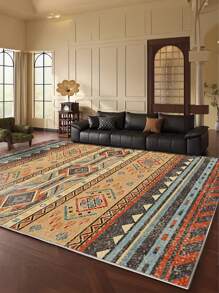 1 Piece Of Orange Living Room Large Rugs, Bohemian Style 1100g/㎡ Low Plush Material, Thickness 5mm, Soft And Comfortable Touch, Easy To Maintain Waterproof And Stain Resistant, Anti Slip Backing, Machine Washable,Area Rugs Living Room, Rugs For Bed Room,Rugs Living Room, Carpet For Living Room, Kitchen Mat,Dining,Room,Bathroom Rug, Office,Bedroom Decor,Home Decor, Room Decoration And Door Mat.