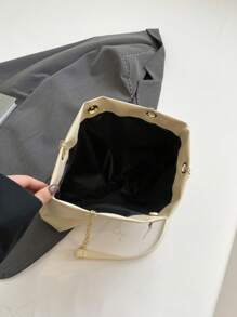 1 bucată Poliester Cerb Decorație Capacitate mare Închidere cu fermoar Geantă de umăr la modă, potrivită pentru femei, utilizare zilnică