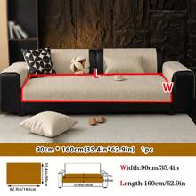 1pc All-Season Linen-Like Sofa Cushion Cover, Style Pet-Friendly Anti-Dirty Anti-Slip Sofa Slipcover, Scratch Resistant For L-Shaped Combo Sofa And 1/2/3/4 Seat Sofa (Sold Individually), Spring/Autumn