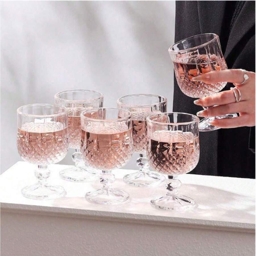 6pcs/4pcs/2pcs/1pc Heat-Resistant Glass Cups, Suitable For Home Daily Use, Birthday Party, High-End Banquet, KTV, Can Hold Tea, Beverage, Coffee And More