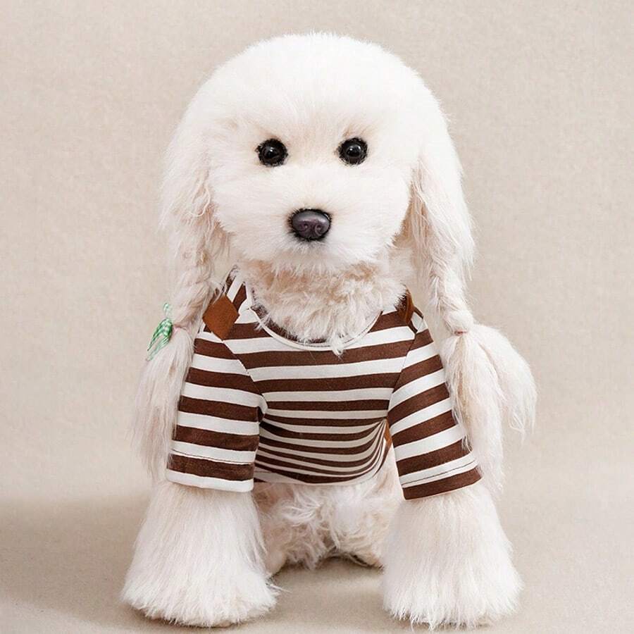 1 件宠物背带裤，可爱熊设计，适合博美犬、贵宾犬、斗牛犬等小型犬，室内外休闲装，适合春季、秋季、冬季、夏季 - 棕色 - 查看 1