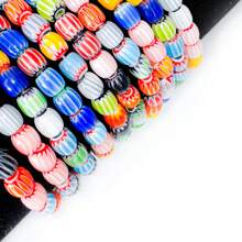 63 件彩色尼泊尔玻璃南瓜珠，适用于 DIY 手链、耳环、工艺品和珠宝制作 - 6*7mm - 查看 3